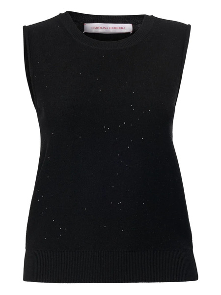  Carolina Herrera Sequined Tank - Black 