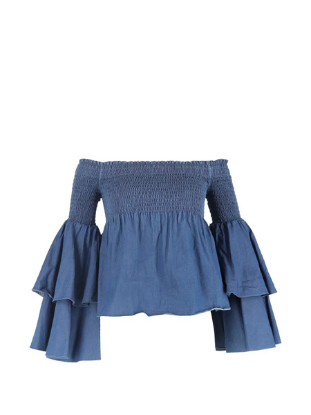 Caroline Constas Ruffled Long-sleeve Blouse - Blue 