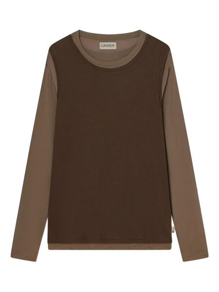  Carrel Doria Double-layer T-shirt - Brown 