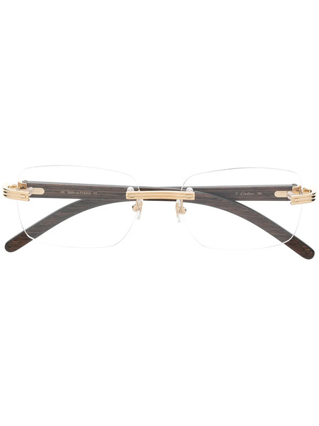  Cartier Eyewear C De Cartier Rectangle-frame Glasses - Brown 