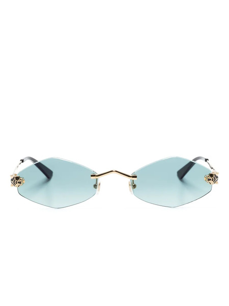  Cartier Eyewear Cat-eye Frame Sunglasses - Gold 