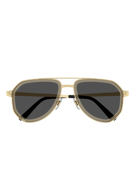  Cartier Eyewear Double-bridge Sunglasses - Gold 