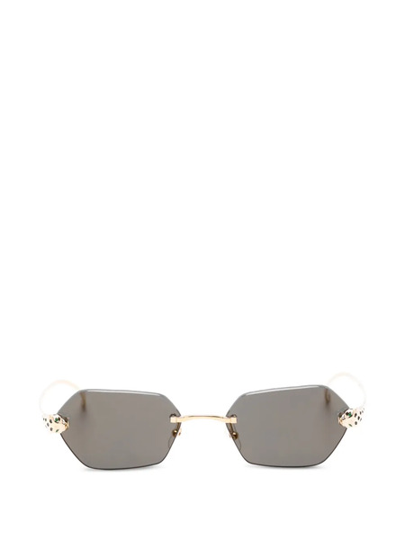  Cartier Eyewear Geometric-frame Sunglasses - Black 