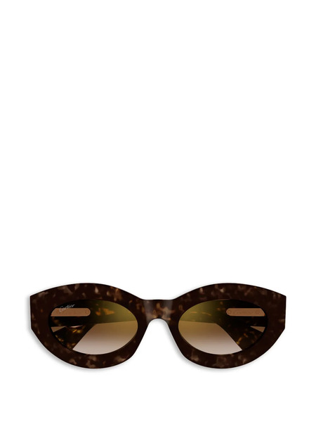  Cartier Eyewear Leopard-detail Sunglasses - Brown 