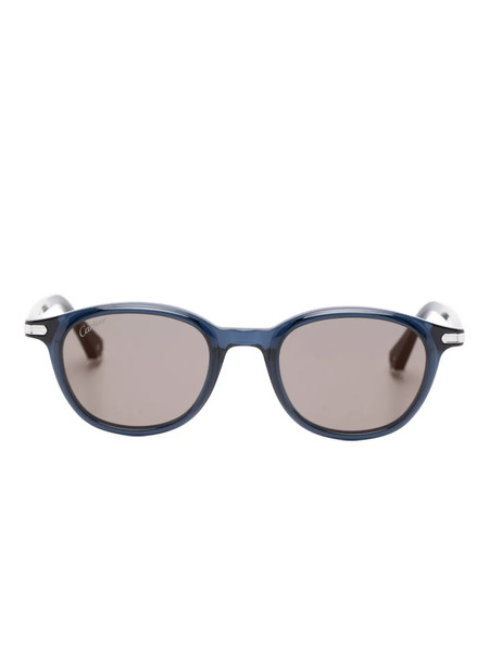  Cartier Eyewear Oval-frame Sunglasses - Blue 