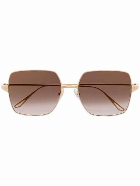  Cartier Eyewear Oversized Gradient Sunglasses - Gold 