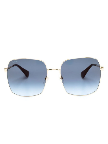  Cartier Eyewear Oversized Gradient Sunglasses - Gold 