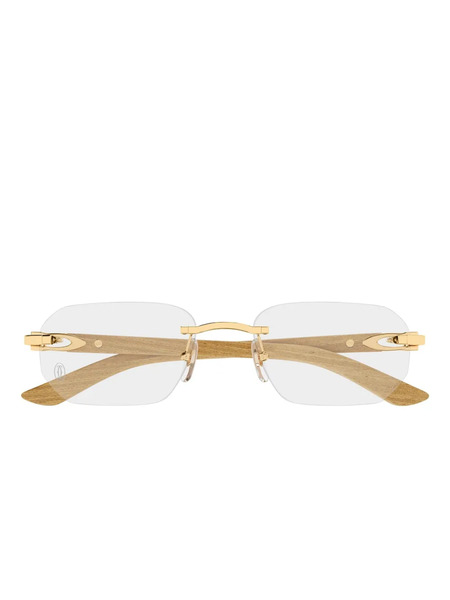  Cartier Eyewear Rectangle-frame Glasses - Neutrals 