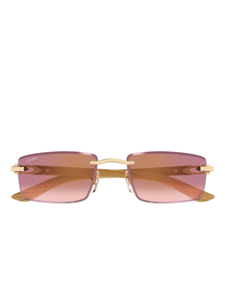  Cartier Eyewear Rectangle-frame Sunglasses - Black 