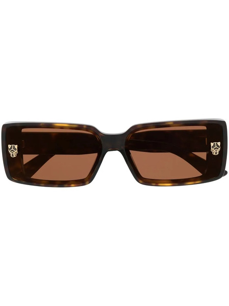  Cartier Eyewear Rectangle-frame Sunglasses - Brown 