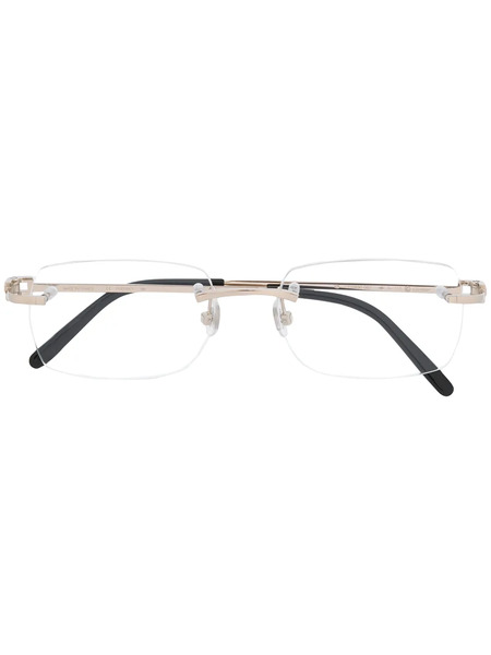  Cartier Eyewear Rectangular Frame Glasses - Silver 