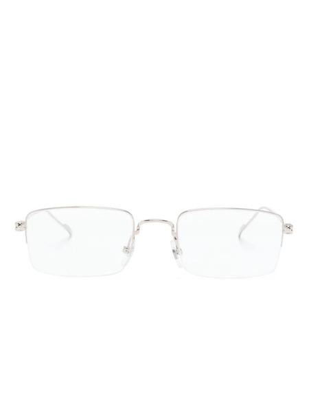  Cartier Eyewear Rectangular-frame Metal Glasses - Silver 