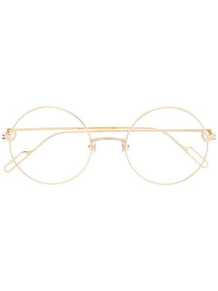  Cartier Eyewear Round Frame Glasses - Gold 