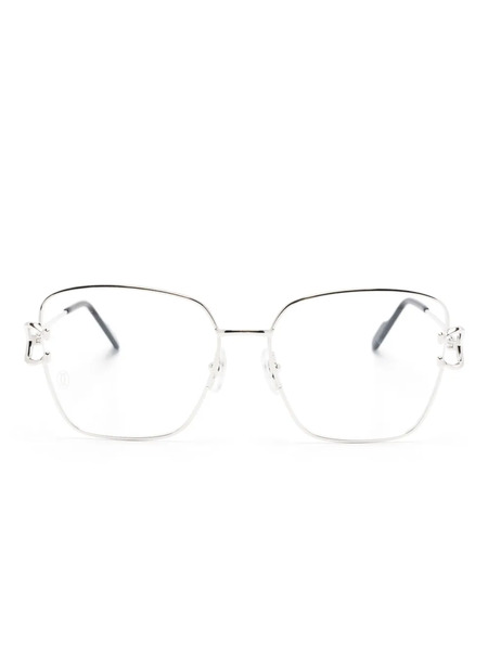  Cartier Eyewear Square-frame Glasses - Silver 