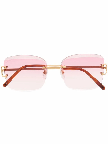  Cartier Eyewear Square-frame Gradient Sunglasses - Gold 