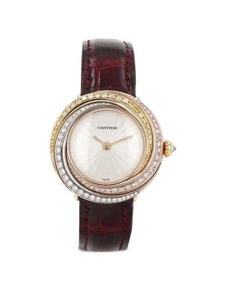  Cartier 23mm 2000s Trinity 3 Golds Folding Clasp Watch - Red 