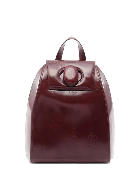  Cartier 10s Leather Pattern Backpack - Red 