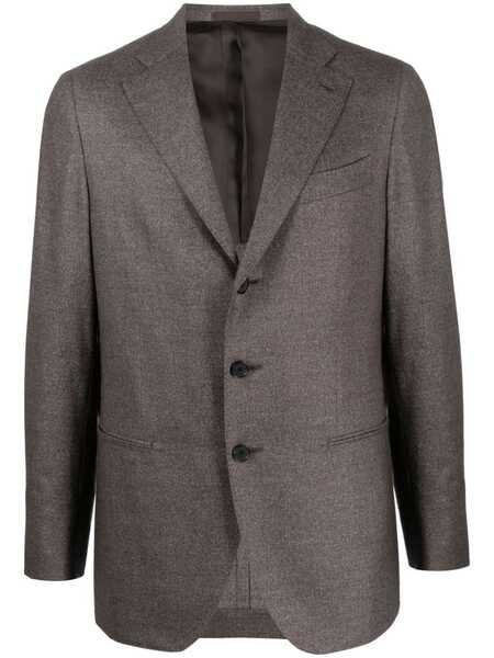  Caruso Single-breasted Wool Blazer - Grey 