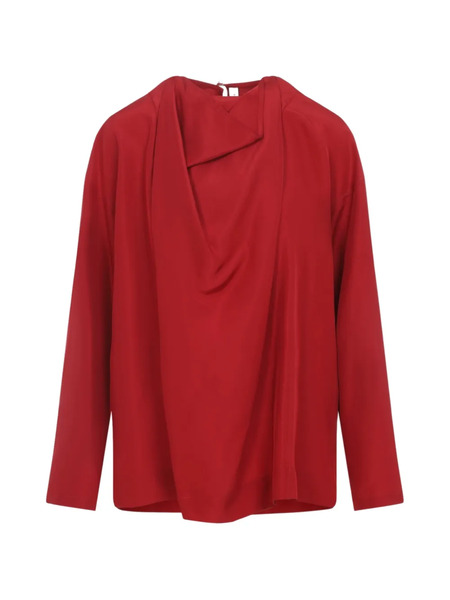  Carven Draped V-neck Blouse - Red 