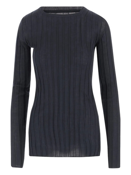  Carven Ribbed Crew-neck Sweater - Blue 