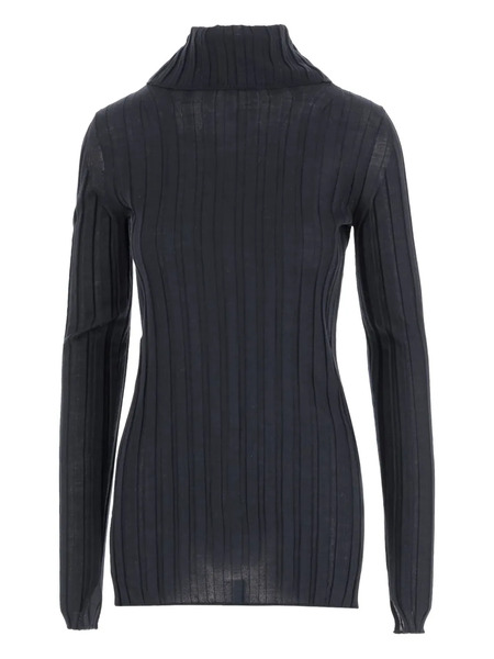  Carven Ribbed Turtleneck Sweater - Blue 