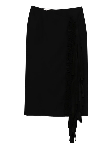  Carven Ruffled Fringed Skirt - Blue 