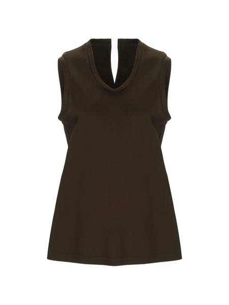  Carven V-neck Top - Brown 