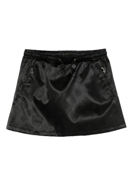  Casablanca Drawstring Patterned Mini Skirt - Black 