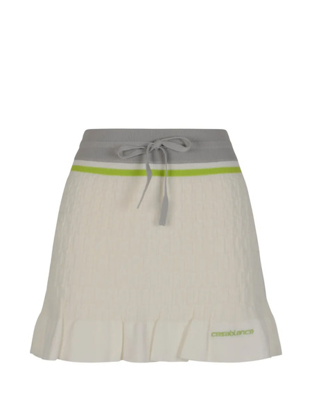  Casablanca Drawstring Ruffled Mini Skirt - White 