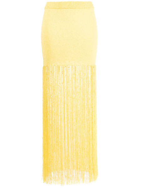  Casablanca Fringed Maxi Skirt - Yellow 
