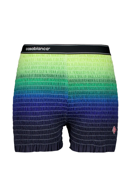  Casablanca Gradient-design Shirred-texture Shorts - Blue 