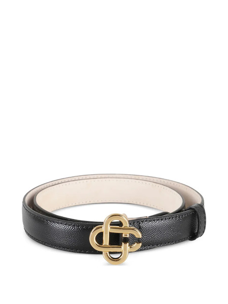  Casablanca Interlocking-buckle Leather Belt - Black 