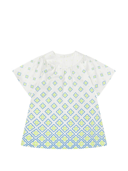  Casablanca Kids Degrade Monogram Printed Dress - White 