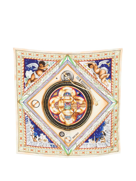  Casablanca Le Labyrinthe Cherub Patterned Scarf - Neutrals 