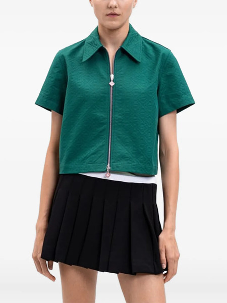  Casablanca Logo-embossed Zip-front Shirt - Green 