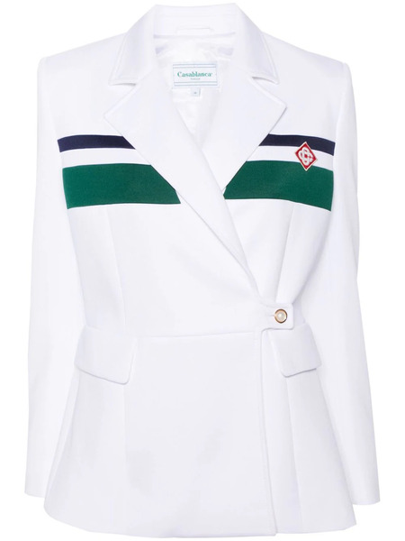  Casablanca Logo-patch Double-breasted Blazer - White 