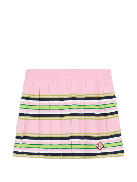  Casablanca Mini Striped-pattern Pleated Skirt - Pink 