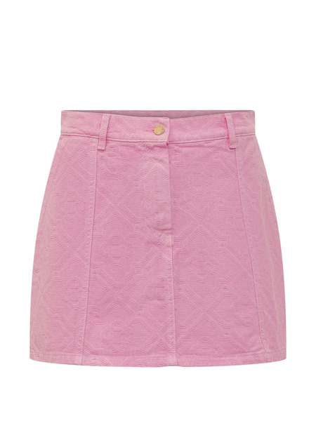  Casablanca Monogram Denim Mini Skirt - Pink 