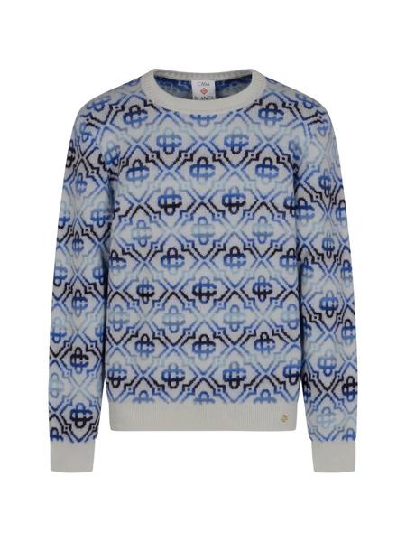  Casablanca Monogram Patterned Sweater - White 