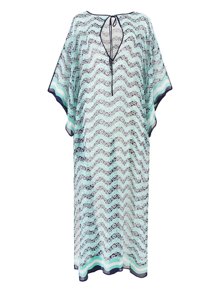  Casablanca Monogram Print Beach Kaftan - Green 