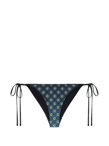  Casablanca Monogram Side-tie Bikini Bottom - Black 