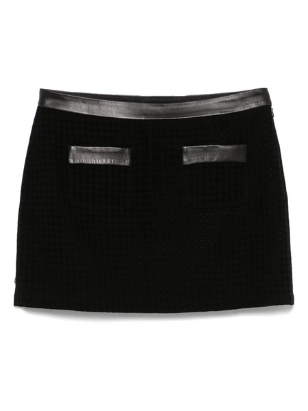  Casablanca Open-weave Tailored Mini Skirt - Black 