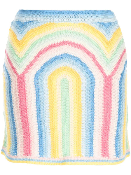  Casablanca Rainbow Crochet Mini Skirt - Multicolour 
