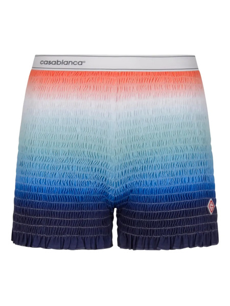  Casablanca Smocked Gradient Shorts - Blue 