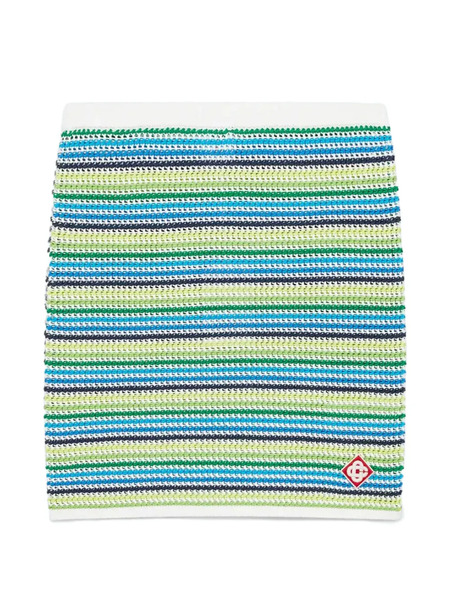  Casablanca Striped Logo Mini Skirt - Green 