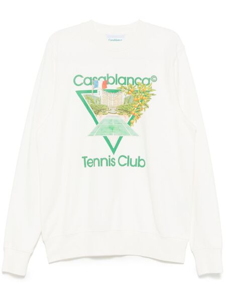  Casablanca Tennis Club Icon Printed Sweatshirt - Neutrals 