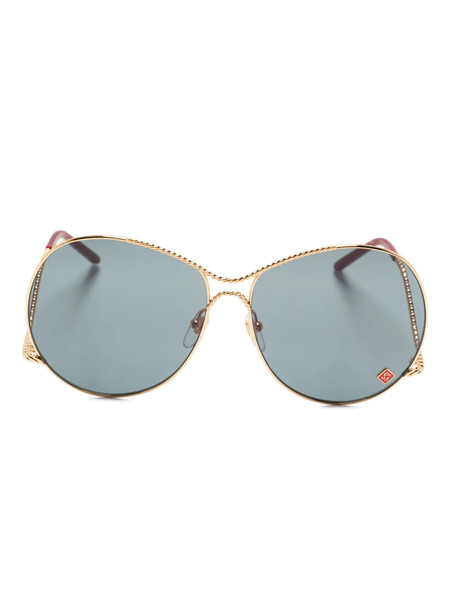 Casablanca Twisted-frame Oval Sunglasses - Red 
