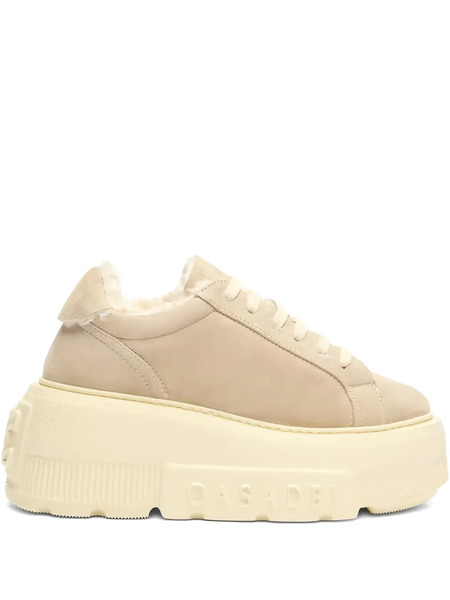  Casadei Alpsenales Nexus Platform Shearling Sneakers - Neutrals 