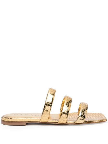  Casadei Atomium Leather Slides - Gold 