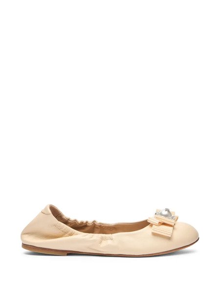  Casadei Bow-detail Ballet Flats - Neutrals 